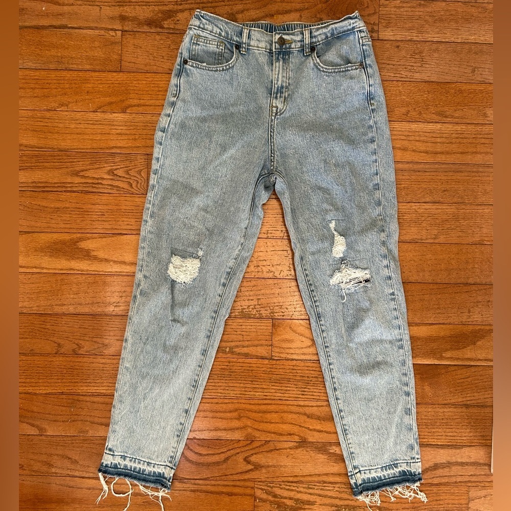 Cat & Jack Girls Light Blue Distressed Jeans Size 16 from Target Straight Leg